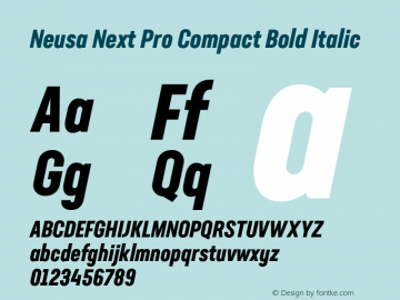 Neusa Next Pro Compact Bold Italic Version 1.002;PS 001.002;hotconv 1.0.88;makeotf.lib2.5.64775图片样张