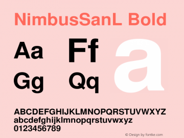 NimbusSanL Bold Version 1.00图片样张