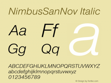 NimbusSanNov Italic Version 1.00图片样张