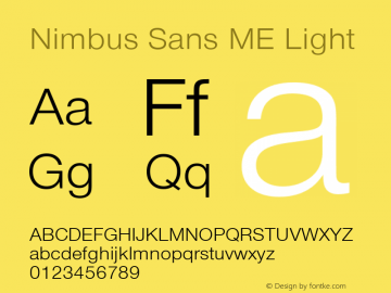 Nimbus Sans ME Light Version 1.00图片样张