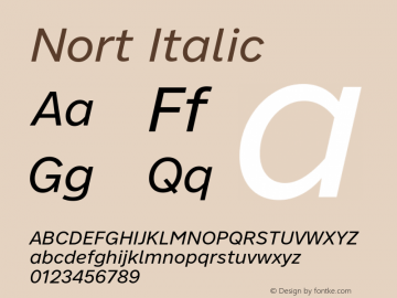 Nort Italic Version 7.70图片样张