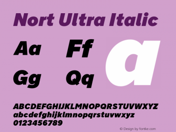 Nort Ultra Italic Version 7.70图片样张