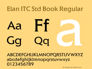 Elan ITC Std Book Regular Version 1.000;PS 001.000;hotconv 1.0.38图片样张