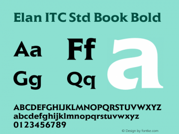 Elan ITC Std Book Bold Version 1.000;PS 001.000;hotconv 1.0.38图片样张