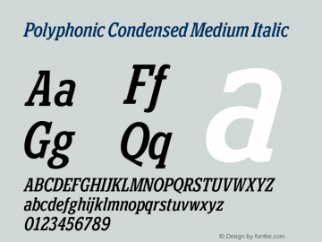 Polyphonic Condensed Medium Italic Version 1.000;PS 001.000;hotconv 1.0.88;makeotf.lib2.5.64775图片样张