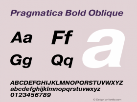 Pragmatica Bold Obl Version 2.000图片样张