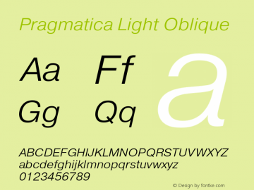 Pragmatica Light Obl Version 2.000图片样张