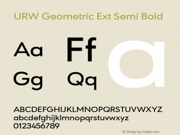 URW Geometric Ext Semi Bold Version 1.00图片样张