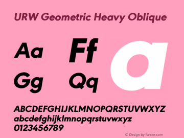 URW Geometric Heavy Oblique Version 1.00图片样张