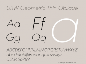 URW Geometric Thin Oblique Version 1.00图片样张