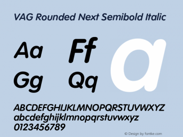 VAG Rounded Next Semibold It Version 1.00, build 24, s3图片样张