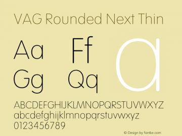 VAG Rounded Next Thin Version 1.00, build 24, s3图片样张
