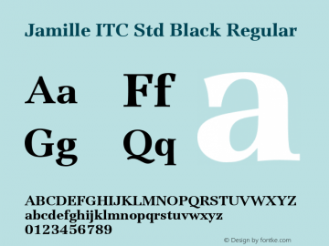 Jamille ITC Std Black Regular Version 1.000;PS 001.000;hotconv 1.0.38 Font Sample