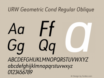 URW Geometric Cond Oblique Version 1.00图片样张