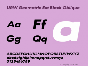 URW Geometric Ext Black Oblique Version 1.00图片样张