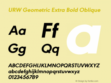 URW Geometric Extra Bold Oblique Version 1.00图片样张