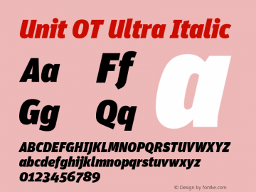 Unit OT Ultra Italic Version 7.600, build 1027, FoPs, FL 5.04图片样张