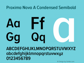 Proxima Nova A Cond Semibold Version 3.018图片样张