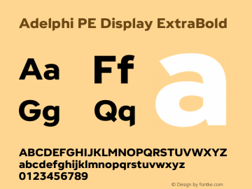 Adelphi PE Display ExtraBold Version 1.000 | w-rip DC20191030图片样张