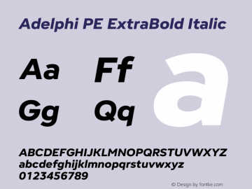 Adelphi PE ExtraBold Italic Version 1.000 | w-rip DC20191030图片样张