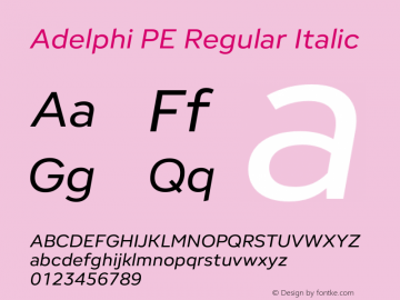 Adelphi PE Italic Version 1.000 | w-rip DC20191030图片样张