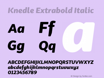 Knedle Extrabold Italic Version 0.201;FEAKit 1.0图片样张