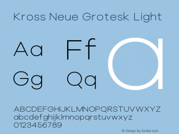 Kross Neue Grotesk Light Version 1.000;hotconv 1.0.109;makeotfexe 2.5.65596图片样张