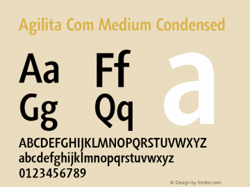 Agilita Com Medium Condensed Version 1.02图片样张