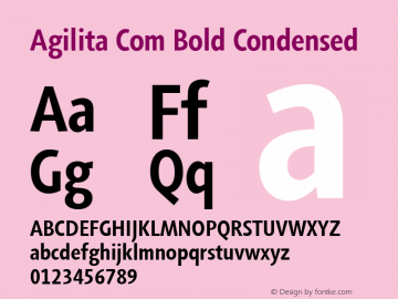 Agilita Com Bold Condensed Version 1.02图片样张