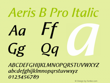 Aeris B Pro Italic Version 1.00图片样张