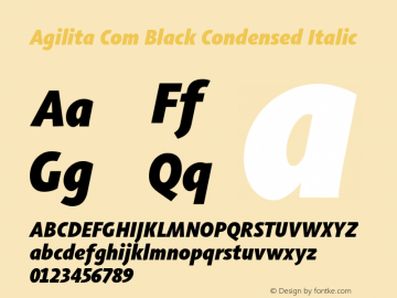 Agilita Com Black Condensed Italic Version 1.02图片样张