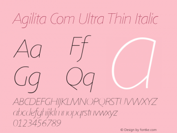 Agilita Com Ultra Thin Italic Version 1.02图片样张