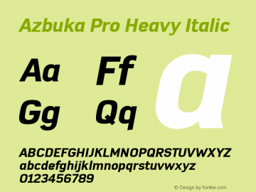 Azbuka Pro Heavy Italic Version 1.000图片样张