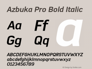 Azbuka Pro Bold Italic Version 1.000图片样张