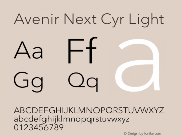 Avenir Next Cyr Light Version 2.00图片样张