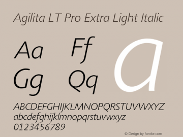 AgilitaLTPro-ExtraLightIta Version 1.01图片样张