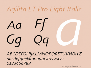 AgilitaLTPro-LightItalic Version 1.01图片样张