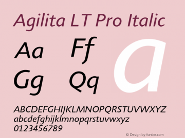 AgilitaLTPro-Italic Version 1.01图片样张