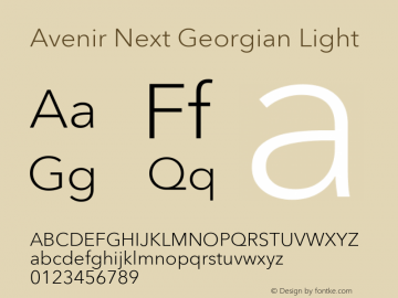 Avenir Next Georgian Light Version 2.00图片样张