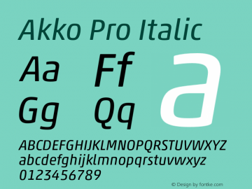 AkkoPro-Italic Version 1.00图片样张