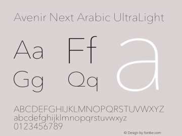 Avenir Next Arabic UltraLight Version 1.00图片样张