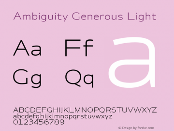 Ambiguity Generous Light Version 1.00, build 11, s3图片样张
