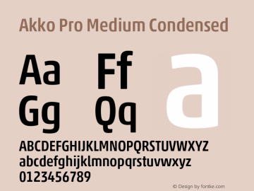Akko Pro Medium Condensed Version 1.00图片样张