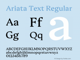 Ariata Text Regular Version 1.00, build 12, s3图片样张