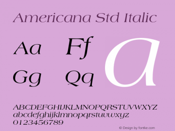 AmericanaStd-Italic Version 2.000 Build 1000图片样张