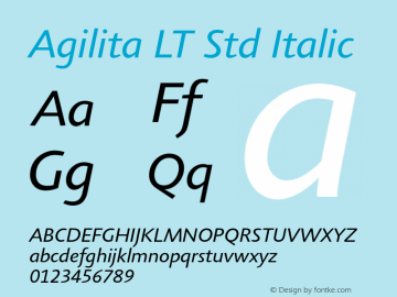 AgilitaLTStd-Italic Version 1.00图片样张