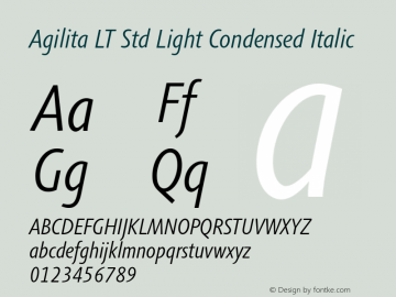 AgilitaLTStd-LightCondIt Version 1.00图片样张