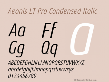 Aeonis LT Pro Condensed Italic Version 1.100图片样张