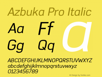 AzbukaPro-Italic Version 1.000图片样张