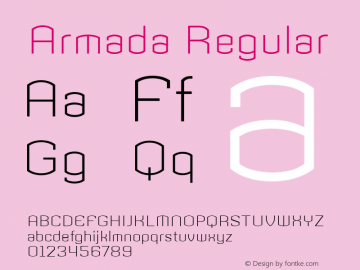 Armada Regular Version 001.000 Font Sample